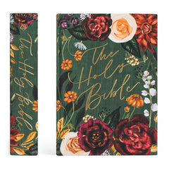 ESV Large Print Journaling Bible : Hunter Green, Floral, The Holy Bible