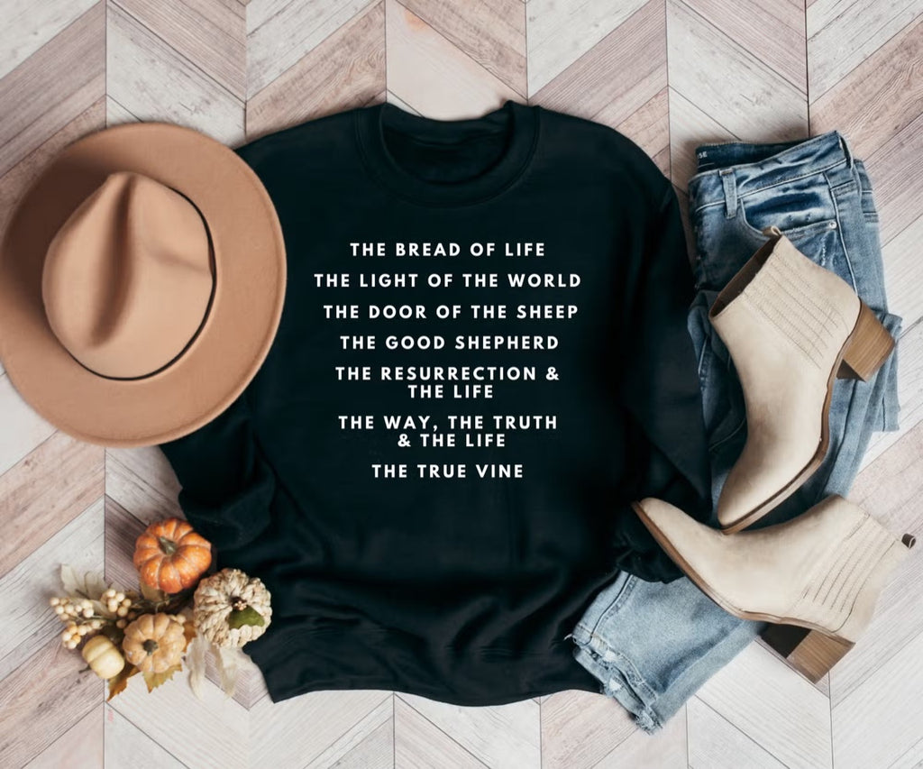 I AM Statements - Faith based sweatshirt - Black w/ White Letter