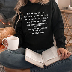 I AM Statements - Faith based sweatshirt - Black w/ White Letter