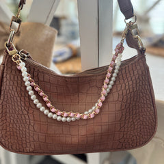 Pink/White Pearl Phone/Keychain/Purse Charm & Wristlet