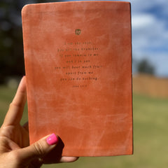 John 15:5 Lined Notebook: Journaling, Bible Study and Notetaking Companion, Peach