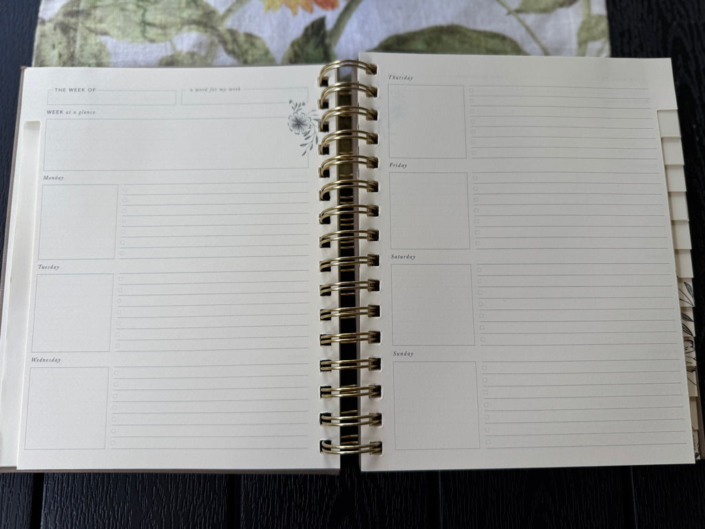 12-Month Undated Planner: Spiral, Matthew 11:28 Come to Me, Sand Color