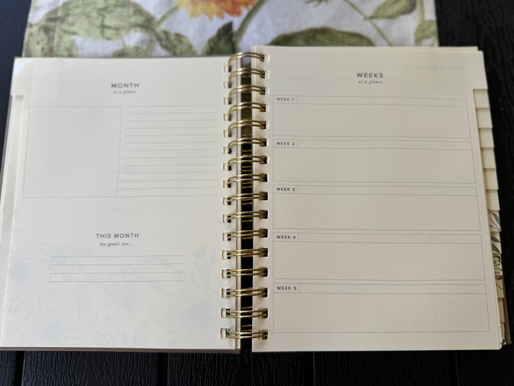 12-Month Undated Planner: Spiral, Matthew 11:28 Come to Me, Sand Color