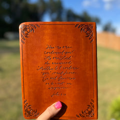 CSB Note-taking Bible: John 8:10, Brown Leather-like Cover