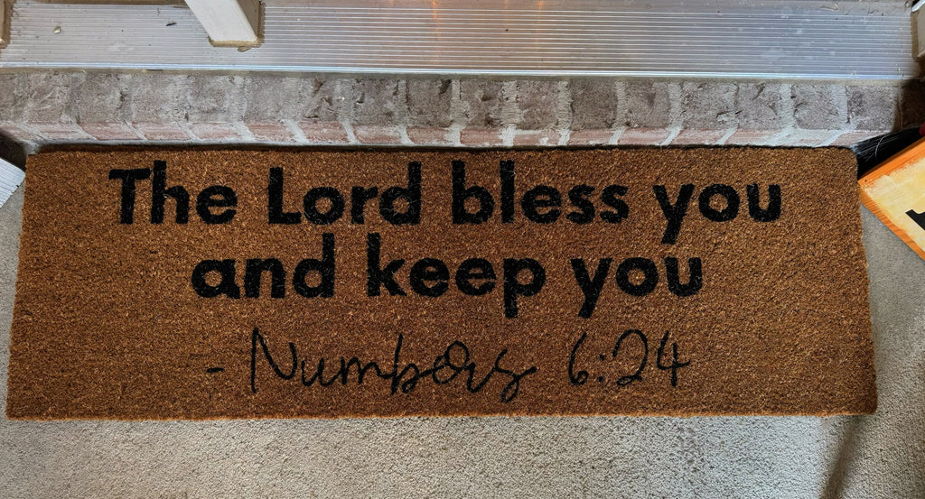 The Lord Bless You and Keep You XL Doormat – Numbers 6:24 Christian Home Décor | The Scripture Store