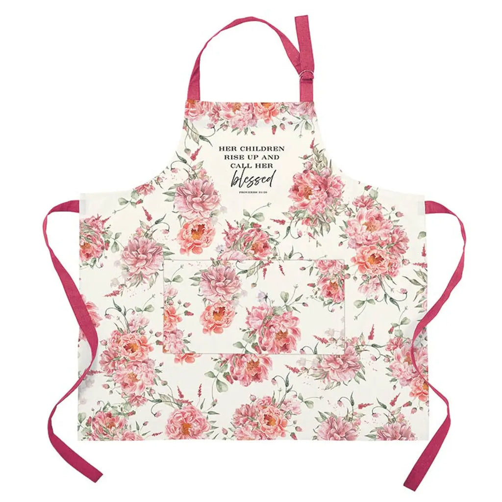 Her Children Rise Up Christian Apron | Proverbs 31:28 Floral Apron for Mom