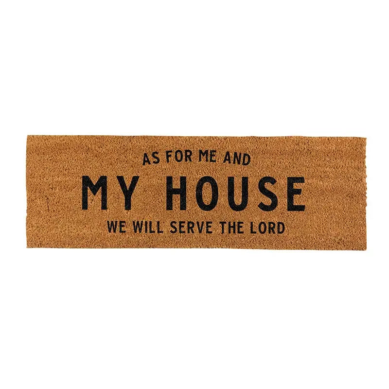 As for Me and My House Christian Coir Doormat | Joshua 24:15 | Small Entryway, Apartment & Dorm Door Mat