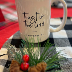 Proverbs 3:5 Scripture Mug (15 oz) – “Trust in the Lord” | Christian Gift for Men & Women, Encouragement & Quiet Time