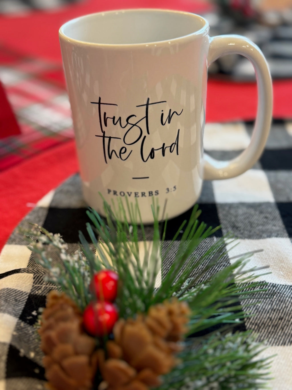 Proverbs 3:5 Scripture Mug (15 oz) – “Trust in the Lord” | Christian Gift for Men & Women, Encouragement & Quiet Time