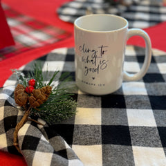 Romans 12:9 Scripture Mug (15 oz) – “Cling to What Is Good” | Christian Gift for Men &amp; Women, Encouragement &amp; Daily Faith