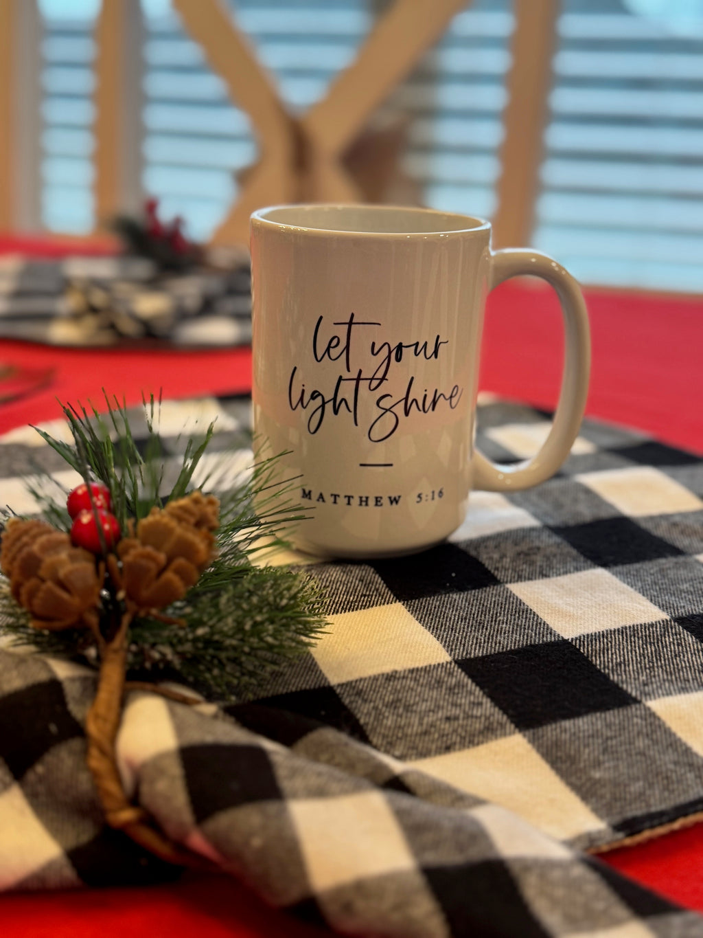 Matthew 5:16 Scripture Mug (15 oz) – “Let Your Light Shine” | Christian Gift for Men & Women, Encouragement & Daily Faith