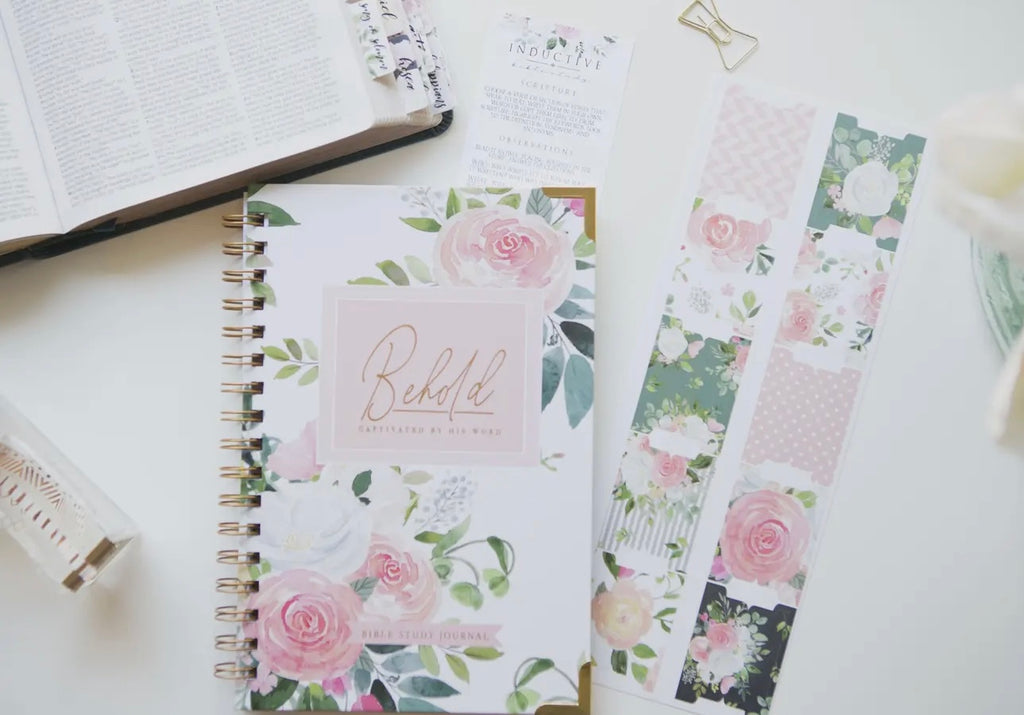Behold: Captivated by His Word – Pink Floral Bible Study Journal | Christian Journal for Men & Women, Prayer, Reflection & Daily Scripture Study