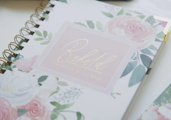 Behold: Captivated by His Word – Pink Floral Bible Study Journal | Christian Journal for Men & Women, Prayer, Reflection & Daily Scripture Study