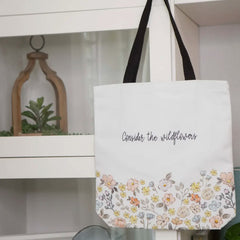 Consider the Wildflowers” Floral Scripture Tote Bag – Christian Tote for Men & Women | Bible Study, Daily Carry & Encouragement