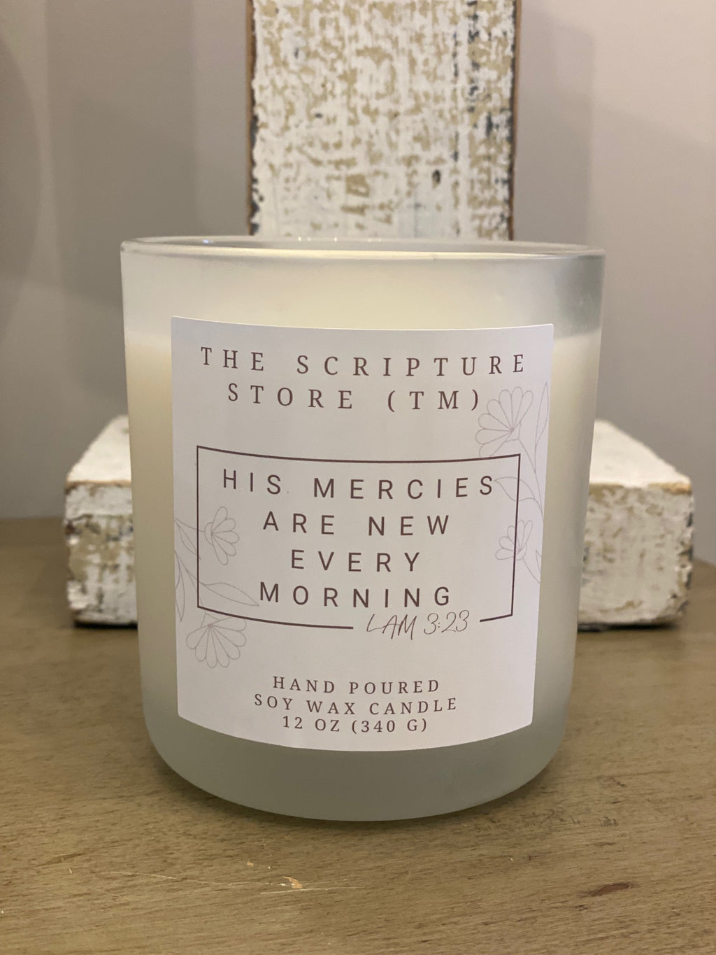 His Mercies are New Every Morning, Lemon Candle, Scripture Gifts