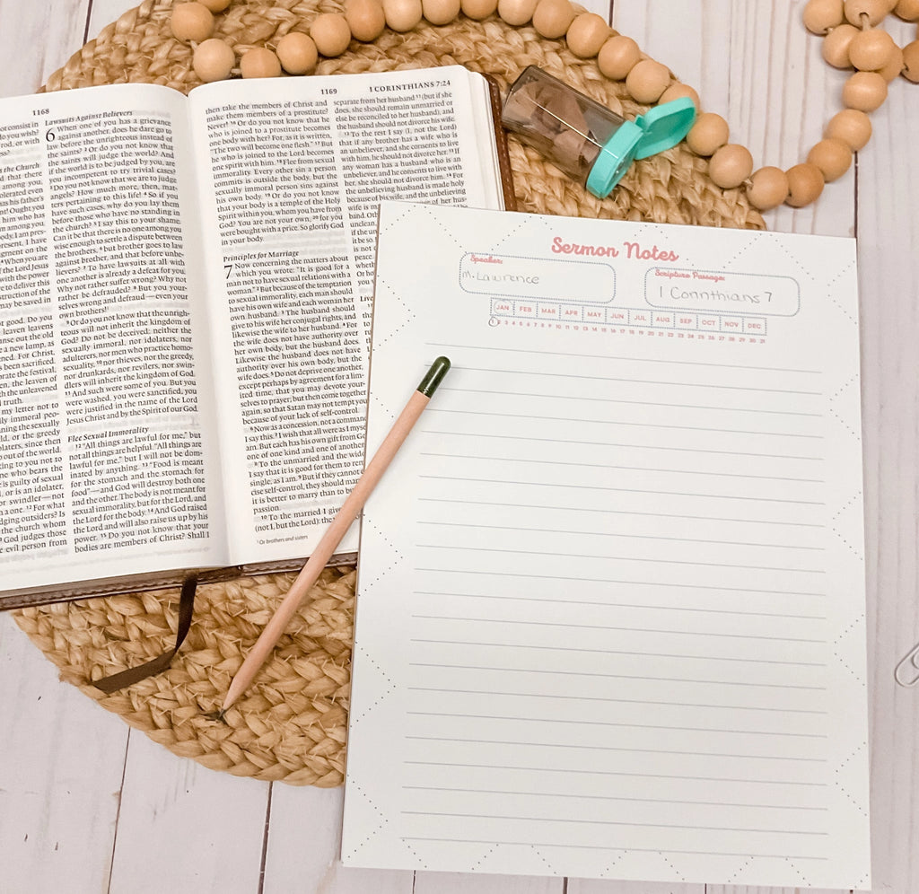 Sermon Notes notepad, Notepads, Bible Study Resources