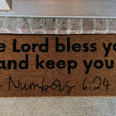 The Lord Bless You and Keep You XL Doormat – Numbers 6:24 Christian Home Décor | The Scripture Store